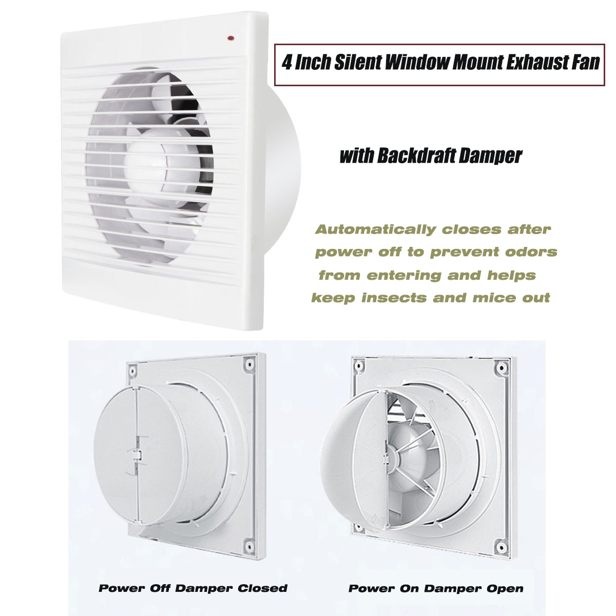 4 Inch Silent Window Mount Exh - огляд і ціна Commercial Kitchen Exhaust